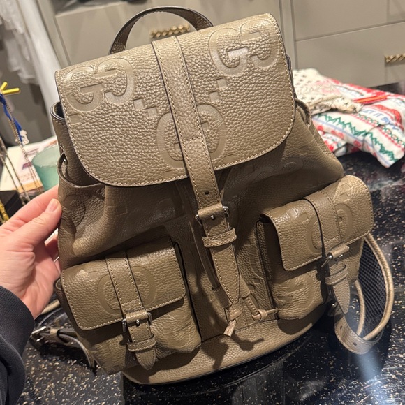 Gucci Handbags - Gucci Beige Leather Backpack